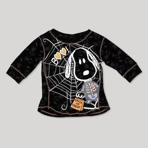 New ! Toddler Girls' Snoopy 3/4 Sleeve Halloween T-Shirt - Black Size: 18M - Picture 1 of 2