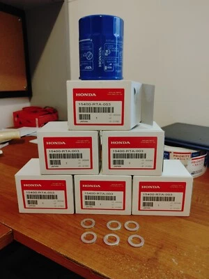 6x Genuine Honda OEM Oil Filters w/Washers 15400-RTA-003 JDM NEW SEALED - Image 1 of 3