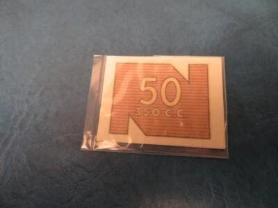 Calcomanía Norton Modelo 50 350CC "N" 2"x1.5" transferencia de agua TL39 Foto 1 de 2