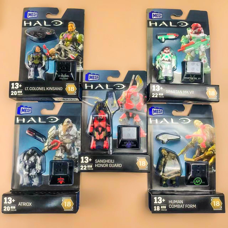 5Pcs Mega Construx Halo Heroes Series 18 Combat Form Atriox Honor Guard Spartan - Image 1 of 4