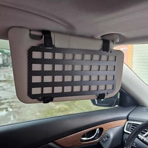 Tactical Molle Carbon Fiber Sun Visor Storage Car Hanging Plate Carrier 30*15CM - Picture 1 of 7