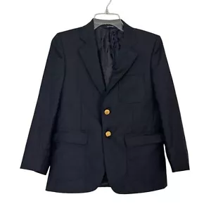 Brooks Brothers Boys Loro Piana Super 120's Black Wool Blazer Size 14 - Picture 1 of 10