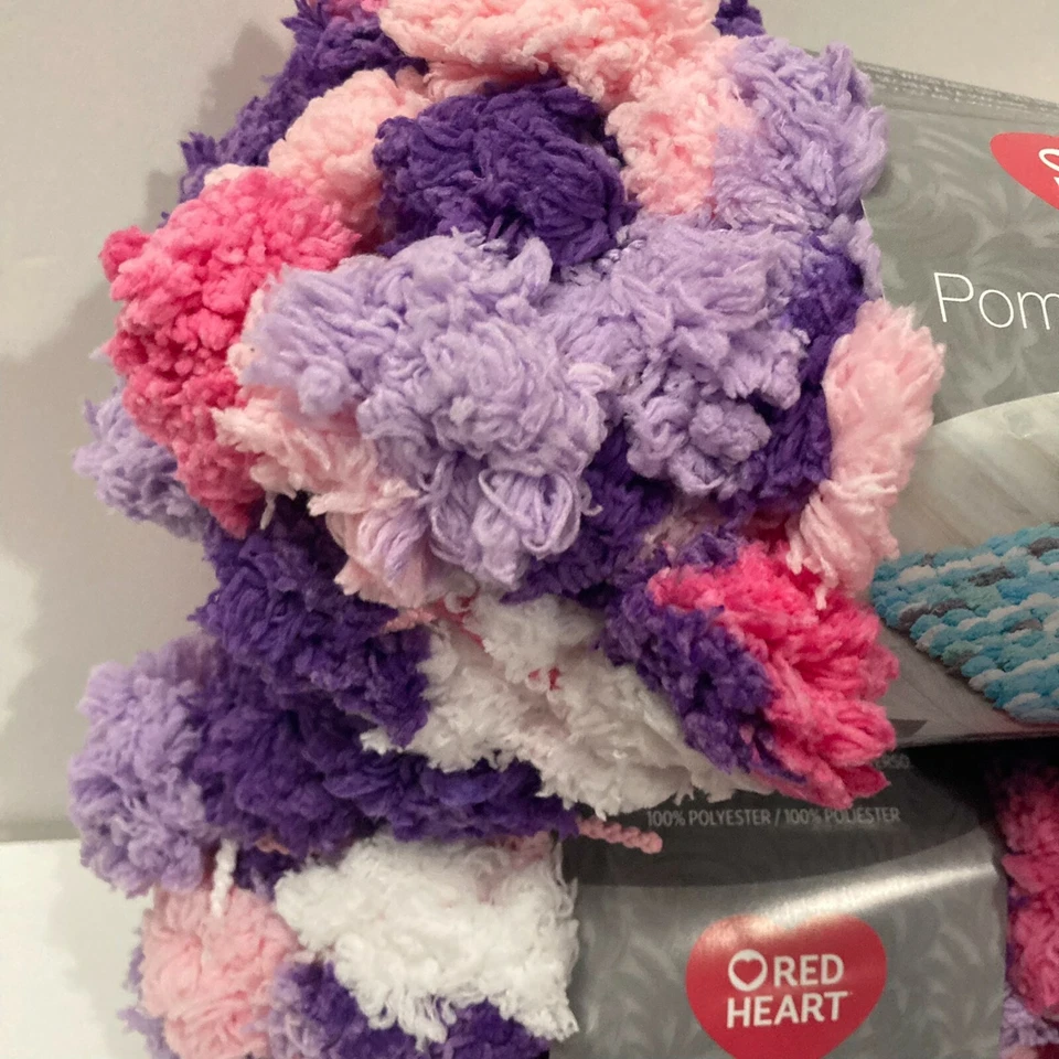 Red Heart Pomp-a-doodle Cotton Candy Crochet Craft Yarn Fast
