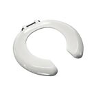 Celmac Adult A Crescent Gap Front Single Flap Toilet Seat Steel Hinges in White