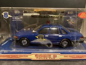 Code 3 Police Car Ford Crown Victoria 1/24 Michigan State Patrol W/Patch - Picture 1 of 6