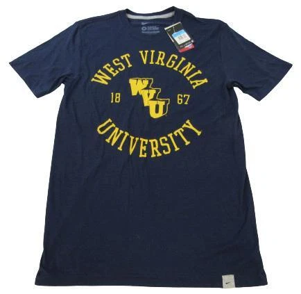 New West Virginia Mountaineers Mens Sizes M-L-XL Blue Nike Shirt $30 Cover