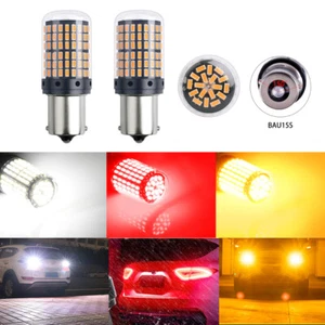 Bright 1156PY BAU15S 7057 144-SMD LED Tail Brake Reverse Turn Signal Light Bulb - Imagen 1 de 15