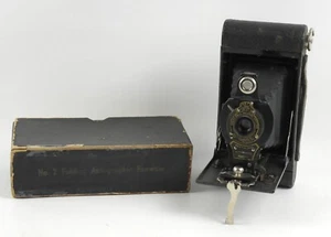 EASTMAN KODAK NO.2 FOLDING AUTOGRAPHIC BROWNIE VINTAGE CAMERA w/Box - Picture 1 of 8