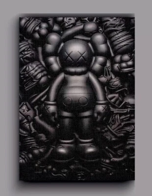 ARTE DE PARED EN LIENZO KAWS NEGRO - IMPRESIÓN ARTÍSTICA HYPEBEAST | DECORACIÓN CONTEMPORÁNEA - A3 Foto 1 de 4