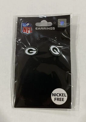Par de aretes de plata con logotipo del equipo de fútbol americano Green Bay Packers NFL Foto 1 de 3