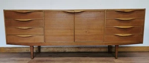 Danish Style Teak Sideboard with Drawers, Credenza Retro MCM Needs Little TLC - Picture 1 of 13