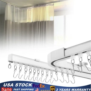 12-18ft Flexible Ceiling Mounted Curtain Track Rail Non-stuck Sliding Window USA - Picture 1 of 22