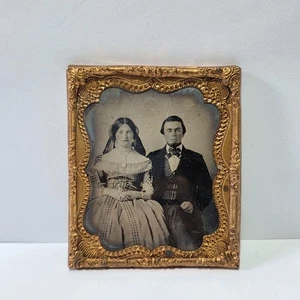 Antica Ambrotipia XIX Sec. - Giovane Coppia Vittoriana - Foto 1 di 12