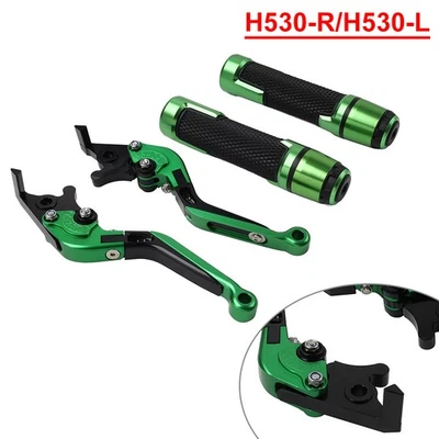 Folding Extendable Brake Clutch Levers Handlebar Grip Kit Fit Yamaha TMAX500/530 - Image 1 of 4