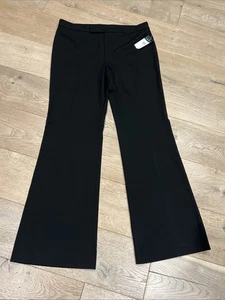 Pantaloni eleganti donna Lauren Ralph Lauren taglia 14 neri ($115) nuovi con etichette svasati davanti piatto - Foto 1 di 4