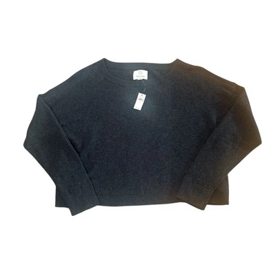 Aerie Alpaca blend Gray Crew Neck Sweater Large NWT cozy luxury Dark academia - Image 1 of 4