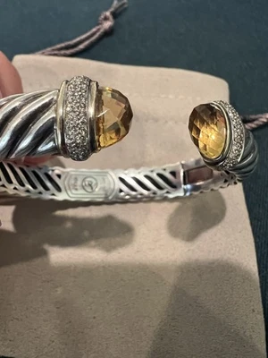 Brazalete David Yurman Sterling 18k Waverly Flex Citrino y Diamantes Foto 1 de 4