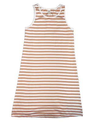 NUEVO CON ETIQUETAS VESTIDO ESTILO TANQUE SHEIN YOUNG GIRLS talla 7 BRONCEADO Y BLANCO RAYAS MIDI LARGO Foto 1 de 3