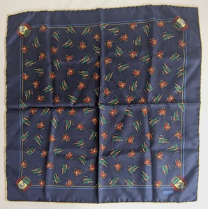Vintage Gucci Silk Scarf 18 in /46 cm Square Flags Design - Picture 1 of 5