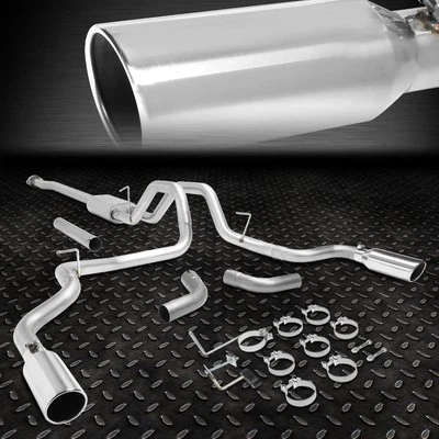 FOR 15-20 FORD F150 STAINLESS STEEL CAT BACK EXHAUST SYSTEM+DUAL 4"MUFFLER TIPS - Image 1 of 4