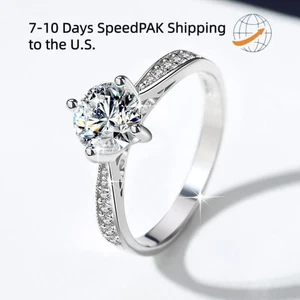 Encantador anillo de boda personalizado para damas plata 1 quilate piedras moissanita joyería - Imagen 1 de 18