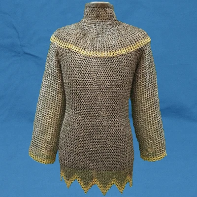 Camisa Cota de Malla 9MM Anillo Plano Cúpula Remachada con Anillo Sólido Anillos de Acero Inoxidable Foto 1 de 4