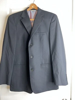 Wilke-Rodriguez Hombres 40R Negro Rayas Lana Deporte Abrigo Traje Chaqueta Blazer 40 R Foto 1 de 4