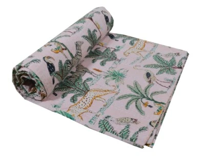 Colcha Kantha hecha a mano india manta de algodón decoración del hogar ropa de cama Foto 1 de 4