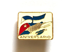 CUBA 25 Aniversario years of the Cuban Revolution 1979 Flag Pinback Badge. Rare!