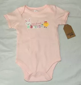 NEW Baby Girl First Easter One Piece 3-6 Months Chick Bunny Pink Rabbit - Picture 1 of 2
