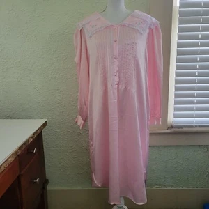 Vintage Pink Jaclyn Smith Intimates Long Sleeve Nightgown Size S Small - Picture 1 of 12