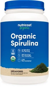 Nutricost Organic Spirulina Powder 2 Pounds - Pure, Certified Organic Spirulina - Picture 1 of 5