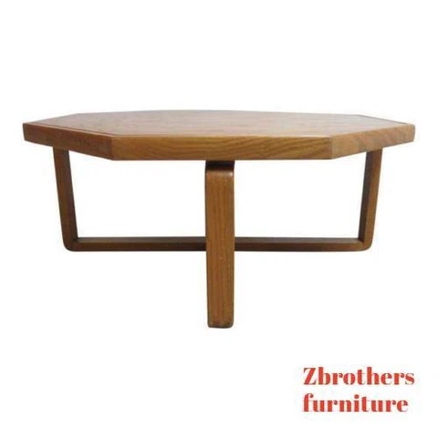 Vintage Mid Century Lane X Base Octagon Floating Coffee Table Cover
