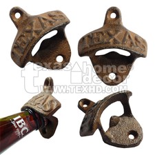Embossed TEXAS Bottle Opener Rustic Cast Iron Wall Mounted Lots 1,2,4,6,8,10,50