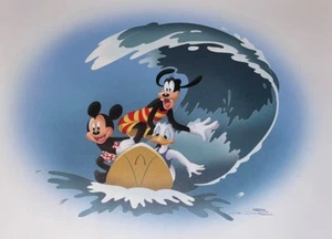Litografía Disney Vacation Club Aulani "Three Pals Ridin' The Surf" 11x14 - Imagen 1 de 5