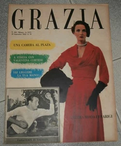 GRAZIA # 604 - Vintage Italian FASHION Magazine - 1952 Tognazzi Cortese Marilyn - Imagen 1 de 6