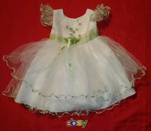 Girls Toddler Princess DOLL U.S.A SUMMER DRESS Lace Pearl IVORY GREEN SZ 2T NEW! - Picture 1 of 4