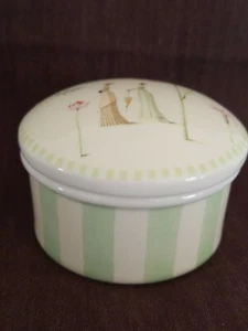 Portmeirion Ceramic Round Trinket Box w/Lid, Jewelry, Sweet, Rare , Gift, NEW. - Picture 1 of 11