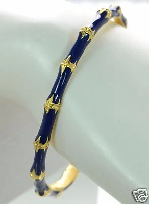 Kenneth Jay Lane Enamel Bamboo Bangle Bracelet - Image 1 of 3