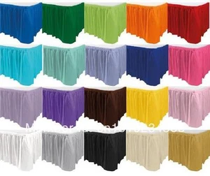 5 Faldas de Mesa Poliéster 14' x 29" Hechas en EE. UU. Banquete Buffet Zócalo 3 Colores - Imagen 1 de 6