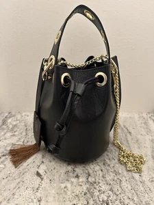 House of Harlow 1960 Leather Bucket Grommets Cinch Bag Purse NWT Made in Italy - Picture 1 of 12