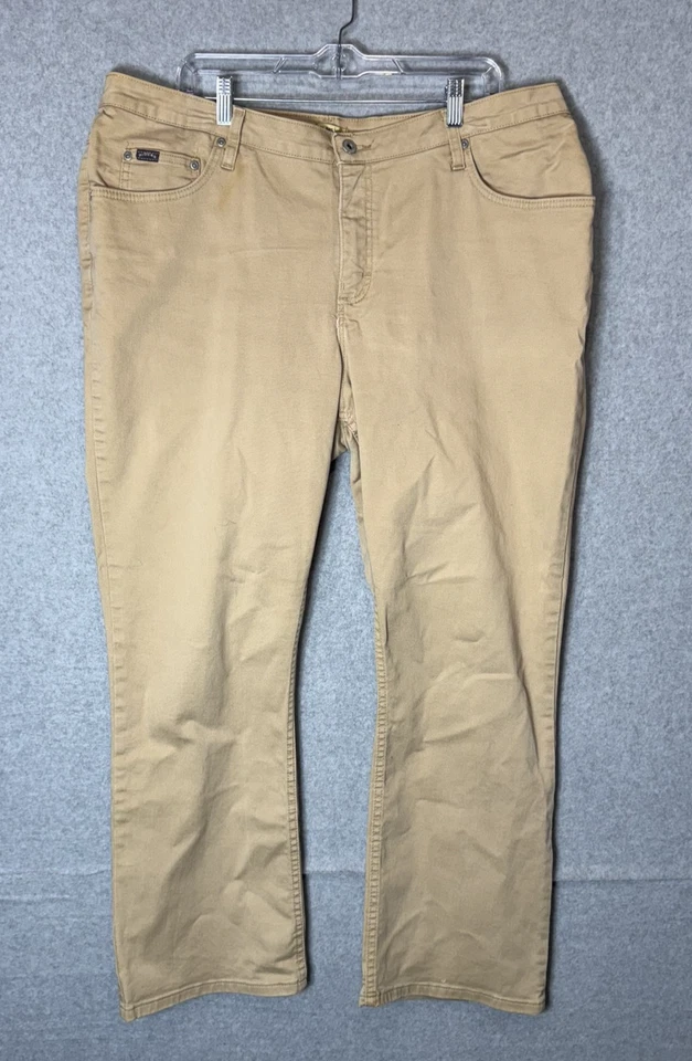 Pantalones Riders By Lee Mujer 20W Largo Beige Caqui Instantáneamente Adelgaza Pierna Recta Foto 1 de 4