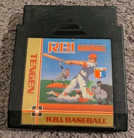 Nintendo NES TENGEN MLB RBI Baseball Video Game - Black Tested & Works