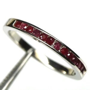 Gemstone Heated Red Ruby Jewelry Ring 925 Silver White Gold Size 7 - Picture 1 of 4