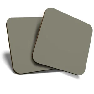 2 x Coasters - Olive Green Brown Colour Block #45927 - Picture 1 of 8