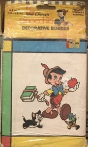 Vnintage Disney’s Pinocchio Decorative Wall Paper Border Prepasted NEW SEALED - Picture 1 of 1