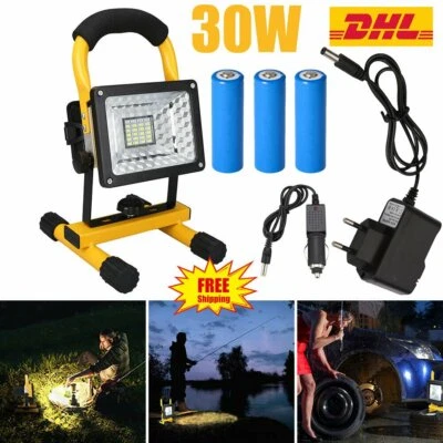 30W LED AKKU Arbeitsleuchte Strahler Außenlampe Fluter Baustrahler Wasserdicht - Bild 1 von 4