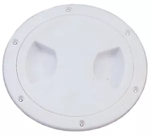 MARINE BOAT KAYAK WHITE PLASTIC DECK PLATE 5"D WATERPROOF INSPECTION BAYONET - Foto 1 di 1