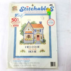 "Kit de punto de cruz vintage 1992 Welcome to Our Home 8"" x 10" - Imagen 1 de 2