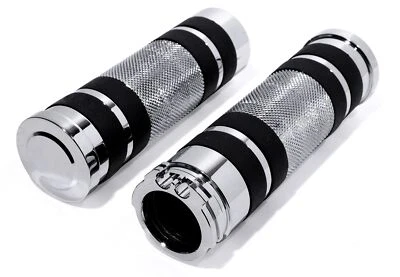 Manijas de aluminio Flatband Custom Chrom Performance 1 pulgada para Harley Davidson + Buell - Imagen 1 de 2